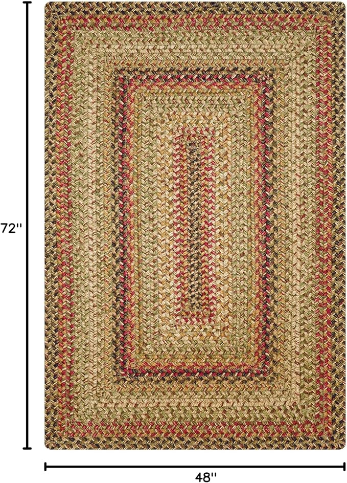 Homespice Kingston Jute Braided Rugs for Bedroom 4x6' – Ideal as Multicolor Country Rugs for Living Room and Bedroom