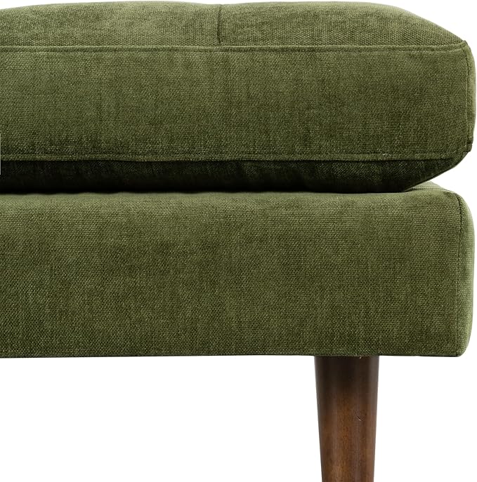 Poly and Bark Napa Velvet Ottoman in Distressed Green