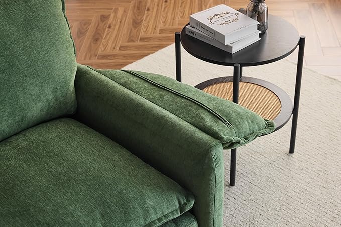 Ball & Cast 38" Oversized Chenille Lounge Chair,Reading Armchair with Thick Comfort Cushions,High Back Support & Wide Seat,Perfect Accent Chair for Modern Living Room,Bedroom,Green