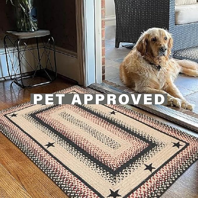 Homespice Gloucester Jute Black 8x10' Braided Area Rug for Living Room, Bedroom and Dining Room. Pet Friendly. Decor Styles- Farmhouse Rug, Rustic, Vintage, Cottage, Primitive, Country, Boho Rug