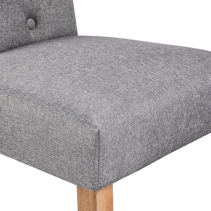 Yaheetech Dining Chairs Set of 4 Fabric Upholstered Button Tufted Kitchen Chairs with Solid Wood Legs for Home, Restaurant, Dining Room, Dark Gray