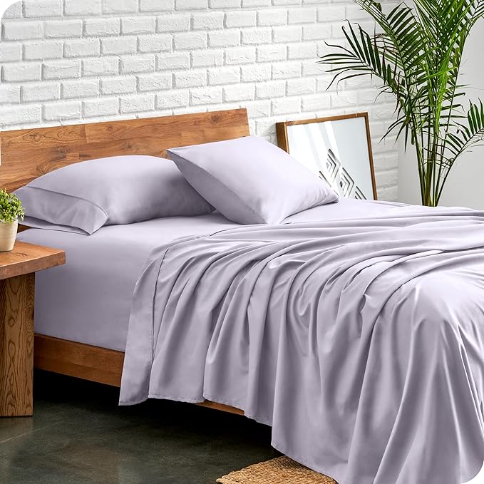 Bare Home Twin XL Sheet Set - 1800 Ultra-Soft Microfiber - Double Brushed - Deep Pockets - Easy Fit - 3 Piece Set - Bed Sheets (Twin XL, Light Lavender)