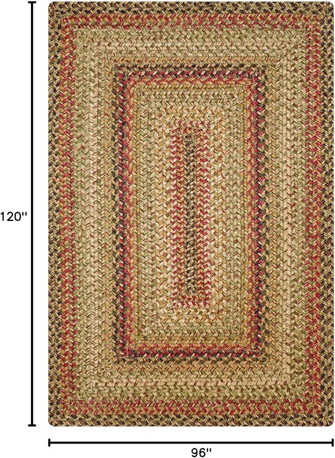 Homespice Kingston Jute Braided Area Rugs 8x10' – Ideal as Multicolor Dining Room Rugs for Under Table for Country Decor