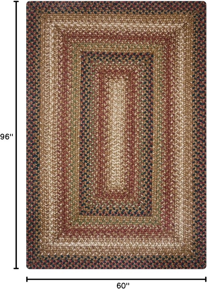 Homespice Gingerbread Brown Jute Braided Rug 5x8' for Living Room, Bedroom Rug and Dining Room. Pet Friendly. Decor Styles- Farmhouse Rug, Rustic, Vintage, Cottage, Primitive, Country, Boho Rug