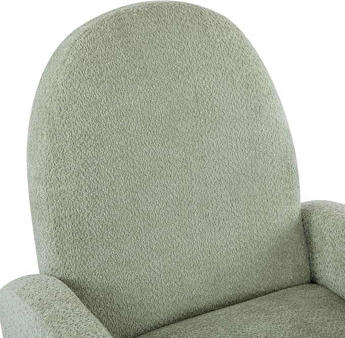 Christopher Knight Home Sidney Boucle Fabric Upholstered 360° Swivel Chair, Push-Back Recliner, Solid Wood Glider Recliner with Rotation, Living Room Lounge Chair, Adjustable Backrest, Greyish Green