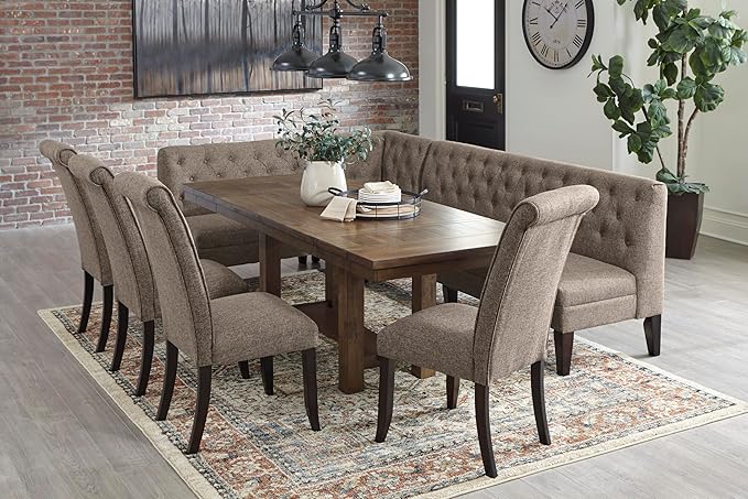 Signature Design by Ashley Moriville Farmhouse 36” x 30” Dining Extension Table, Seats up to 8, Brown