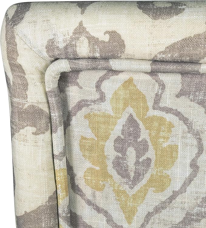 HomePop Upholstered Counter Height Barstool, 24-Inch, Suri Cream Damask