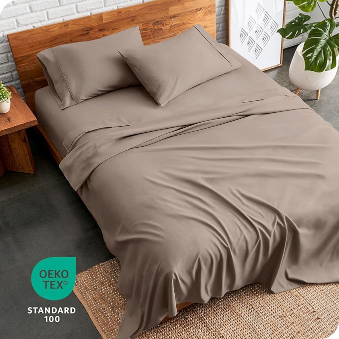 Bare Home King Sheet Set - Luxury 1800 Ultra-Soft Microfiber King Bed Sheets - Double Brushed - Deep Pockets - Easy Fit - 4 Piece Set - Bedding Sheets & Pillowcases (King, Taupe)