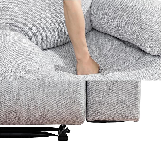 Loveseat Recliner Sofa, Reclining Loveseat Couch with Storage Console, Modern Comfy Home Theater Seating Power Recliner Chair with Cup Holders for Living Room Furniture Sets, Grey White