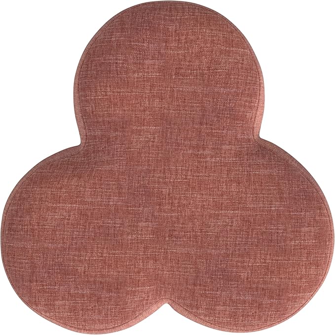 HomePop Upholstered Clover Shaped Ottoman (No Lid, Seat Only) Home Décor | Foot Rest Pouf – Pink Chenille