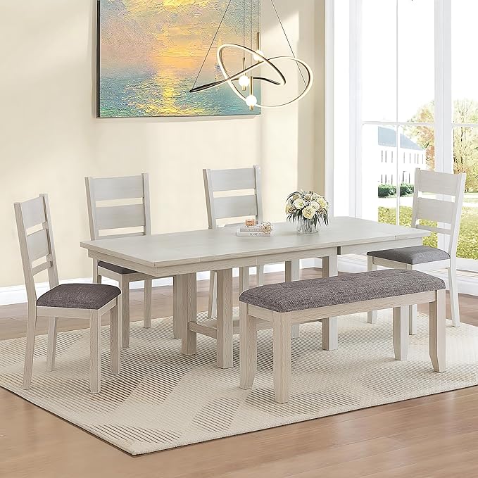 Dining Chairs Set of 4, Solid Wood Farmhouse Chairs with High Cross Back and Upholstered Seat, Easy Assembly for Indoor Home, Dinner, Kitchen, Grey