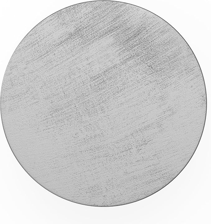 SIMPLIHOME Johnsen Metal Table - 15 inch Wide Solid Iron Drum Accent Table in Antique Silver with Tribal Pattern, Round Boho End Table for Living Room, Bedroom, or Home Office, Fully Assembled