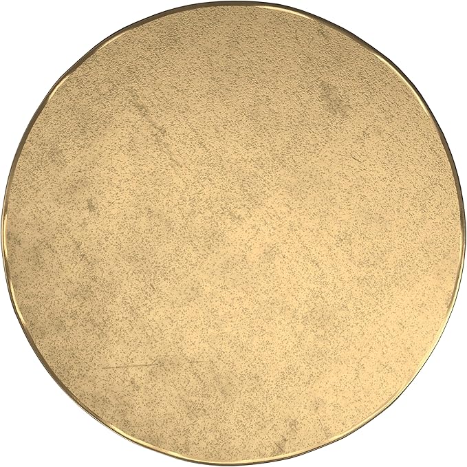 SIMPLIHOME Dominique Metal Table in Antique Brass, 18-inch Round, 19.75-inch Tall, Cast Aluminum Side Table for Living Room, Bedroom, Fully Assembled