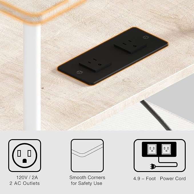 Small Side Table with Charging Station, End Table for Small Spaces, Slim Nightstand with Outlet,Sofa Beside Table, 3-Tier Storage Shelf,Living Room, Bed Room, Natrual Oak