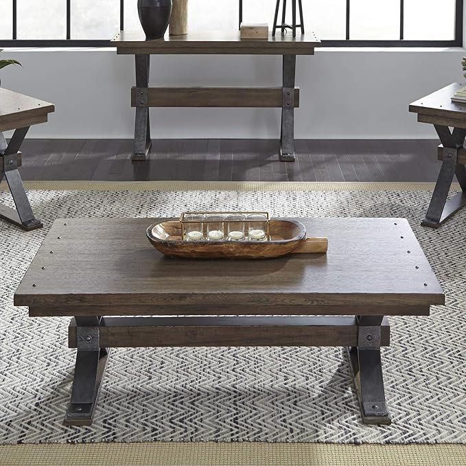 Liberty Furniture Industries Sonoma Road Rectangular Cocktail Table, W52 x D26 x H18, Light Brown