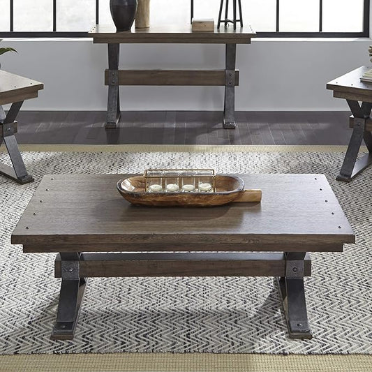 Liberty Furniture Industries Sonoma Road Rectangular Cocktail Table, W52 x D26 x H18, Light Brown