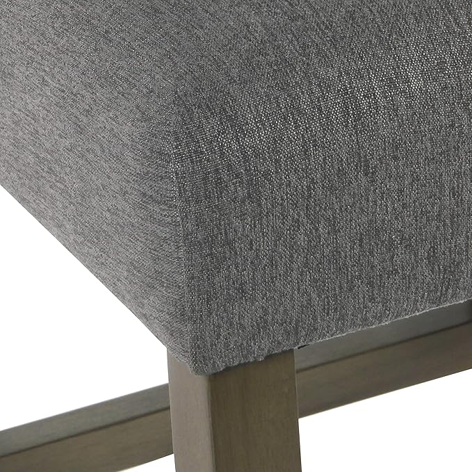 Homepop Home Decor | Modern Counter Stool | Counter Stools With Back | Decorative Home Furniture, Gray 24 inch, Pewter Woven