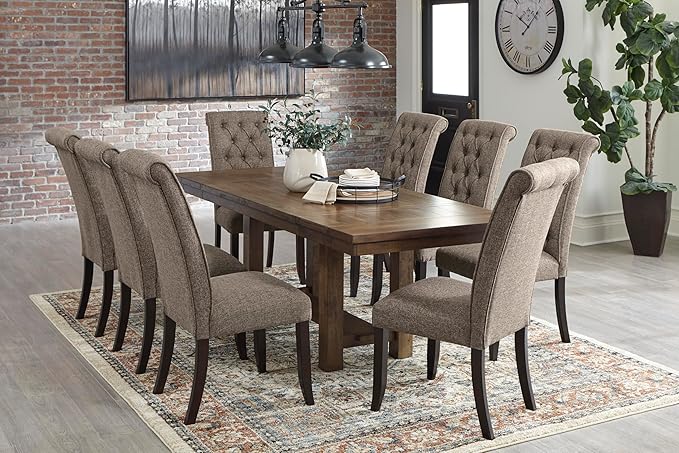 Signature Design by Ashley Moriville Farmhouse 36” x 30” Dining Extension Table, Seats up to 8, Brown