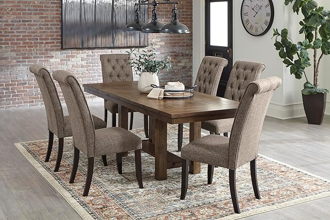 Signature Design by Ashley Moriville Farmhouse 36” x 30” Dining Extension Table, Seats up to 8, Brown