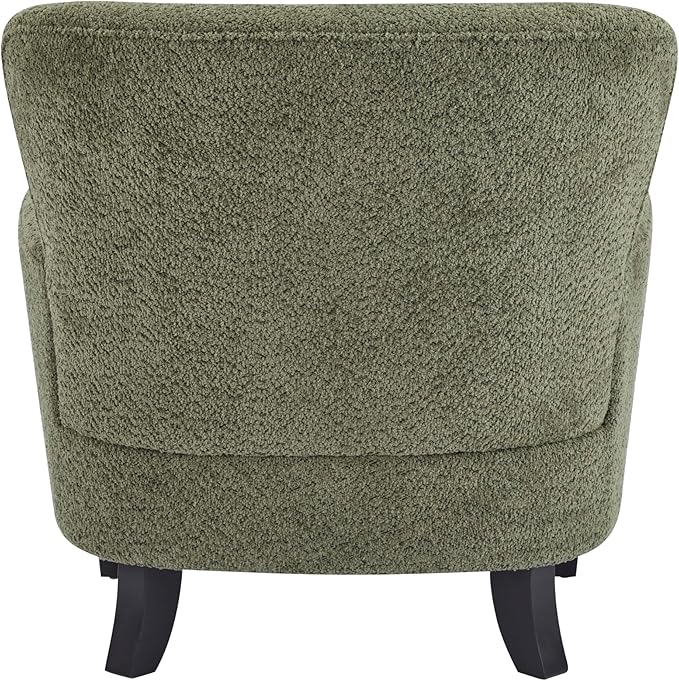 Christopher Knight Home Colby Boucle Upholstered Club Chair, Living Room Accent Chair, Wooden Frame, Flared Armrest, Plush Thick Cushion, Reading Lounge Chair, Space-Saving Furniture, Olive Green