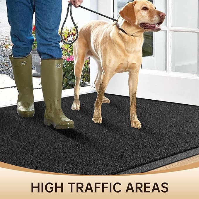 Amyracel Front Door Mat Indoor Outdoor Entrance, 24" x 48" All-Season Waterproof Heavy Duty Doormat for Outside Entry, Stain and Fade Resistant, Low Profile, Easy Clean Patio Entryway Mat