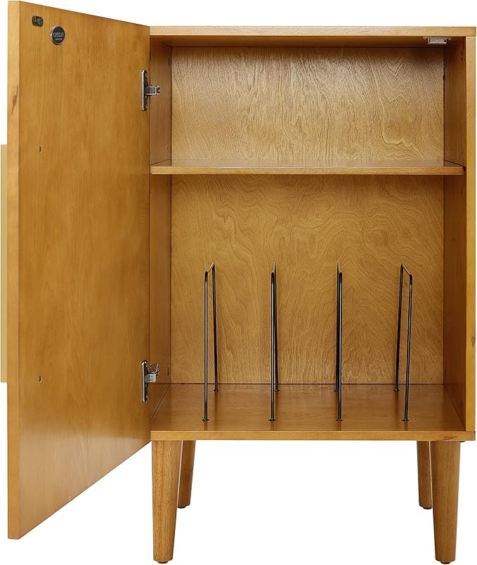 Crosley Furniture Everett Record Player Stand with Storage for Vinyl Records, Acorn