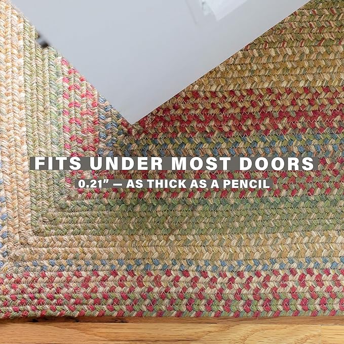 Homespice Azalea Multi Color Rectangle Braided Rug, Jute, 2x3' - Perfect Country Primitive Decor for Kitchen, Bathroom, Everywhere