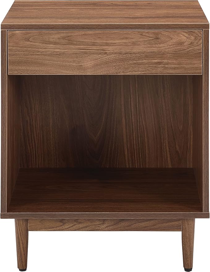 Crosley Furniture Liam End Table and Record Player Stand with Storage for Vinyl Records, Walnut