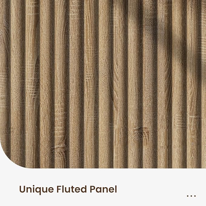 Buffet Cabinet with Storage, Fluted Multifunctional Storage Cabinet with 4 Doors, Sideboard Cabinet with Doors Modern Buffet Table Accent Coffee Bar Console Table,fluted buffet cabinet
