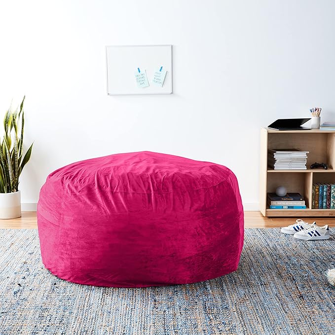 Sofa Sack Bean Bag Chair Cover, 5-Feet, Magenta