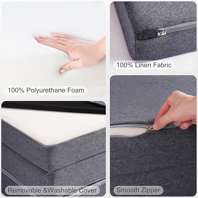 ROBOTIME Modular Play Couch for Kids – Convertible Foam Toddler Sofa for Boys & Girls, Kids Couch for Playroom & Bedroom, Versatile Building Sofa for Forts and Reading Nooks (Space Grey)