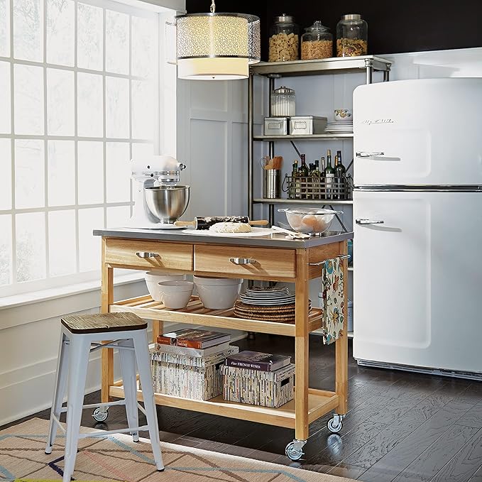 homestyles General Line Brown Kitchen Cart