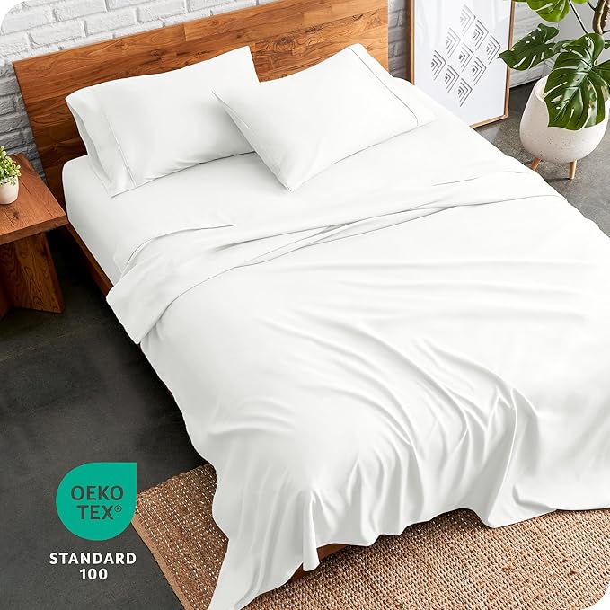 Bare Home Full XL Sheet Set - Luxury 1800 Ultra-Soft Microfiber Full Extra Long Bed Sheets - Double Brushed - Deep Pockets - Easy Fit - 4 Piece Set - Bedding Sheets & Pillowcases (Full XL, Cream)