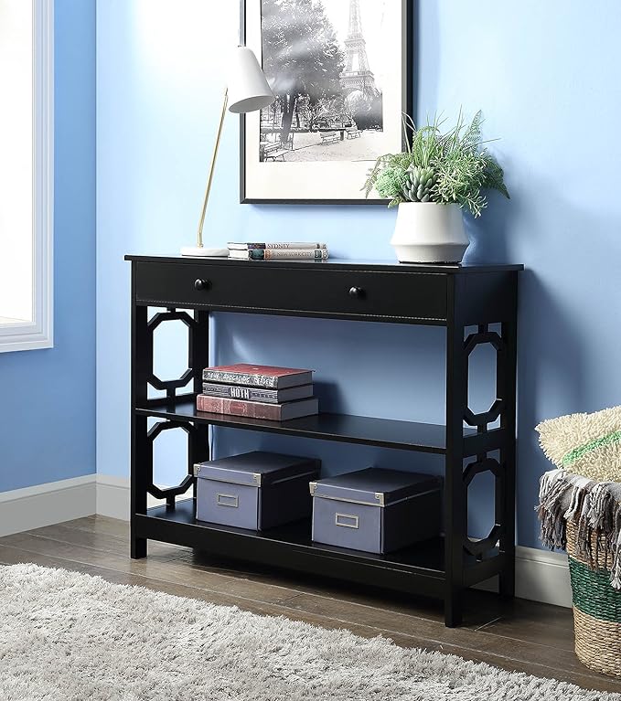 Convenience Concepts Omega 1 Drawer Console Table, Black