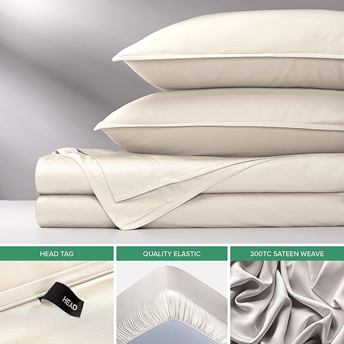 Twin XL Sheets by Pure Bamboo, Genuine 100% Organic Viscose Derived from Bamboo Bed Sheet Set, Luxuriously Soft & Cooling, Double Stitching, Lifetime Quality Promise (Twin XL, Ivory)