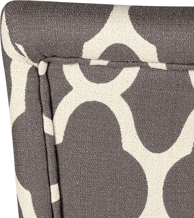 HomePop Parsons Classic Upholstered Accent Dining Chair, Set of 2, Grey and Cream Geometric