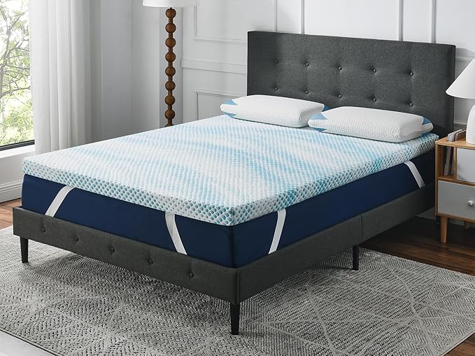 Cool Cloud Supreme 3 Inch Gel Memory Foam King Mattress Topper – Cooling, Ventilated Design for Back and Pressure Relief