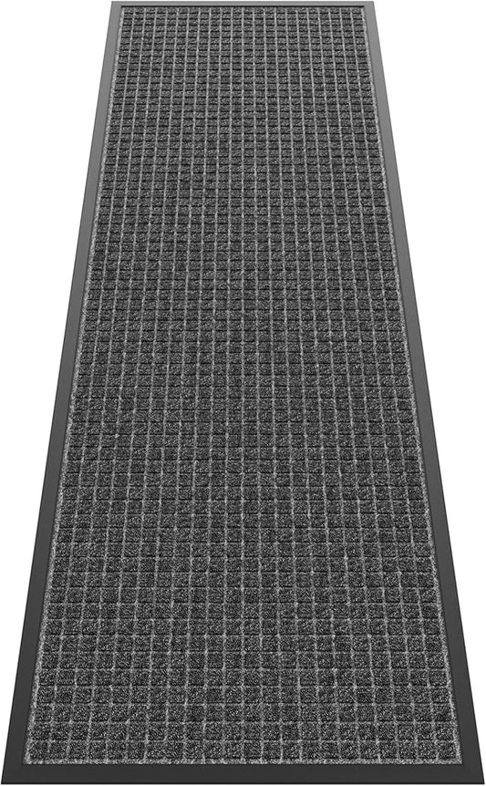 Sturdy Front Door Mat Outside Entrance, 6' x 2' All-Season All-Weather Doormat Waterproof, Stain and Fade Resistant, Natural Rubber Indoor Outdoor Welcome Door Mat Trap Dirt