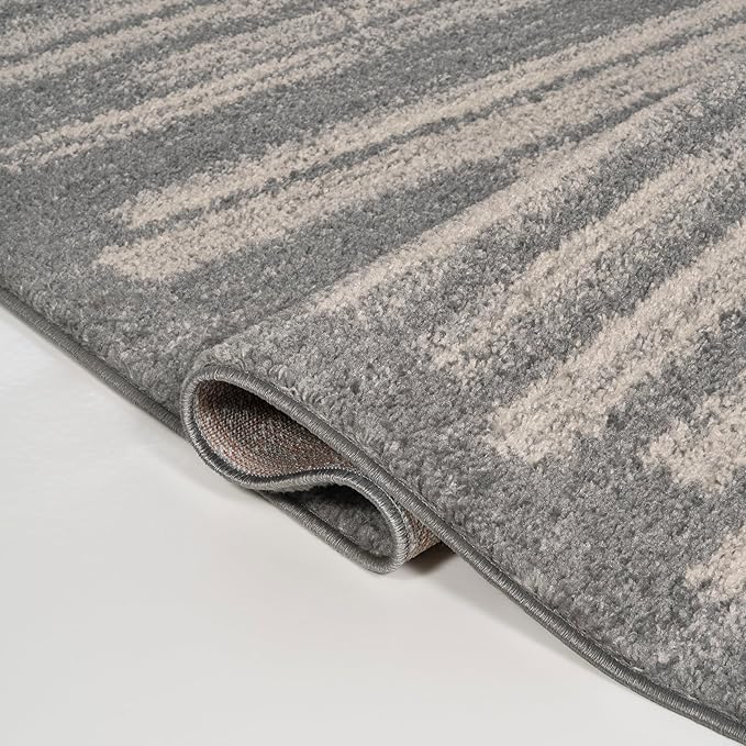 JONATHAN Y Khalil Modern Berber Stripe Gray/Cream Indoor Area Rug, 3x5, Contemporary, Bohemian, Easy-Cleaning for Living Room, Bedroom, Kitchen, Pet Friendly, Non-Shedding (MOH207G-3)