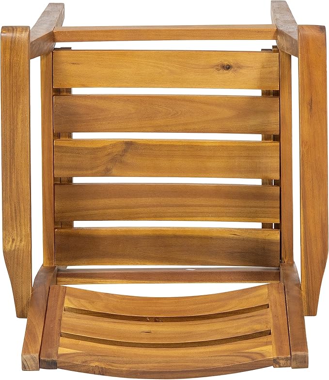 Merax Acacia Wood Dining Chairs Set of 2,Stamford Outdoor Acacia Wood Dining Chairs for Kitchen, Living Room,Outdoor,Teak