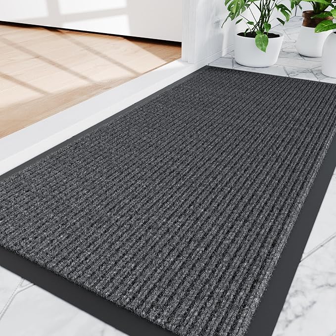 Amyracel Front Door Mat Indoor Outdoor Entrance, 36" x 48" All-Season Waterproof Heavy Duty Doormat for Outside Entry, Stain and Fade Resistant, Low Profile, Easy Clean Patio Entryway Mat