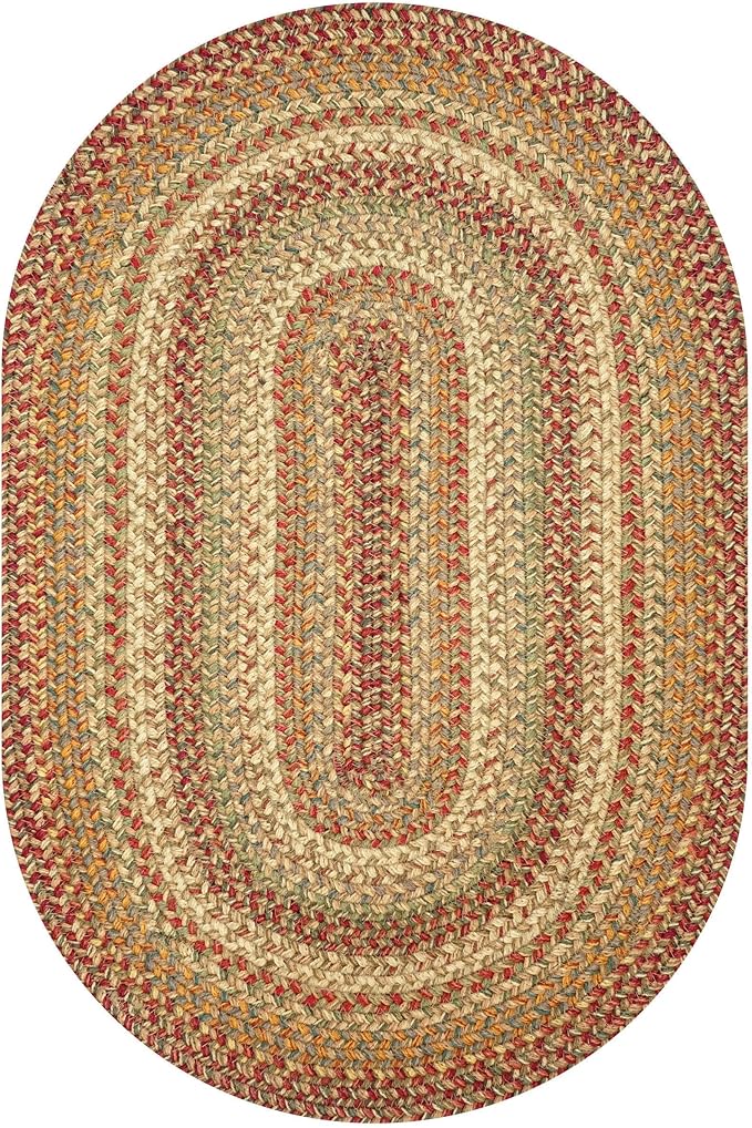 Homespice 2x3' Brown Oval Braided Rug. Harvest Brown Jute Oval Rug. Uses- Entryway, Kitchen Rugs, Bathroom Rugs. Reversible, Rustic, Country, Primitive, Farmhouse Decor Rug