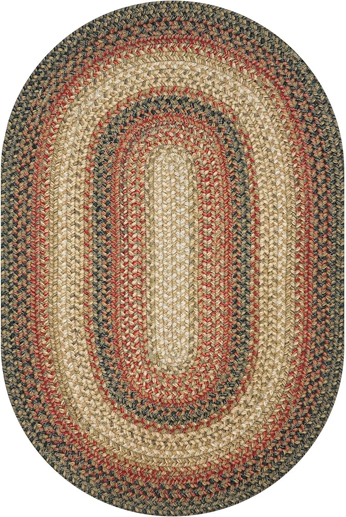 Russet Multi Color Jute Braided Oval Rug, 4x6' - Warm Country Decor, Perfect for Bedrooms, Kitchens and Large Entryways - Pet Friendly, Reversible and Easy to Clean