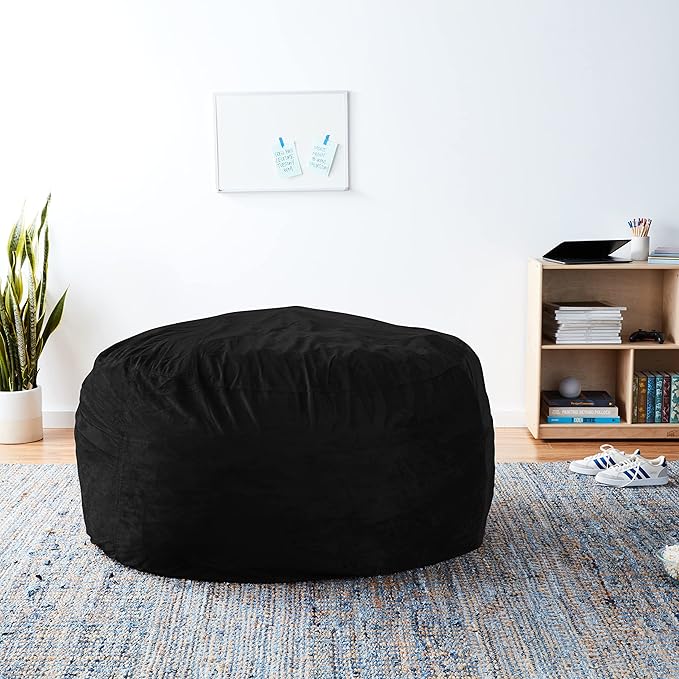 Sofa Sack Bean Bag Chair Cover, 5-Feet, Black