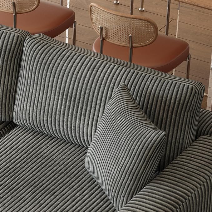 Eafurn 132.68" Oversized L Shaped Modular Sectional Sofa Couch with Reversible Chaise Lounge Daybed, Modern Corduroy Upholstered Corner Lounge Couch with Thick Cushions and Headrest