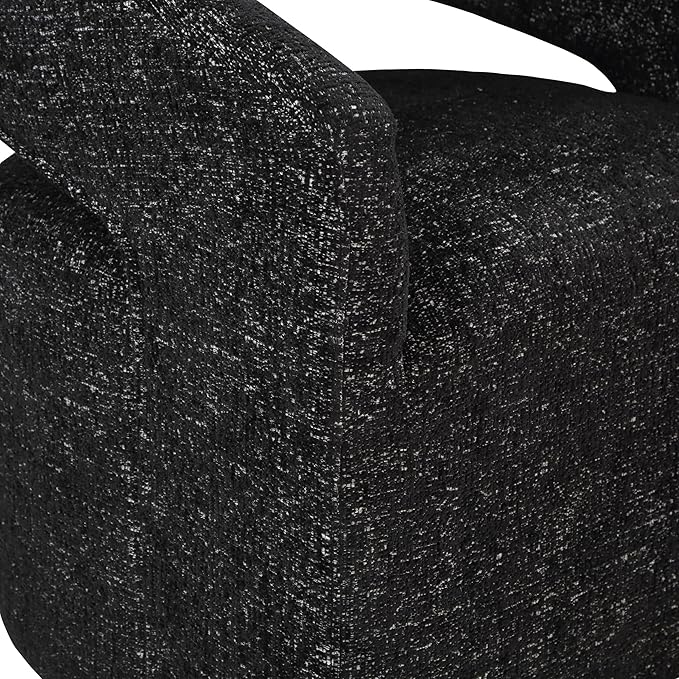 OSP Home Furnishings Devin Modern Upholstered Swivel Accent Barrel Chair, Midnight