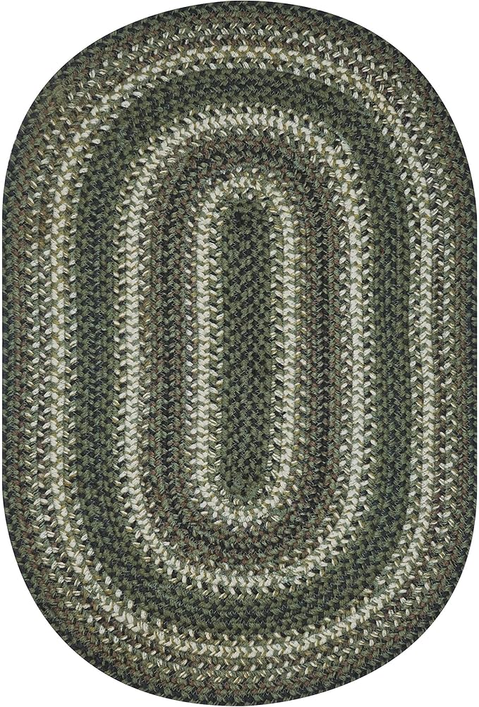Homespice Pinecone Jute Braided Oval Area Rugs 8x10' – Country Style Dining Room Rugs for Under Table