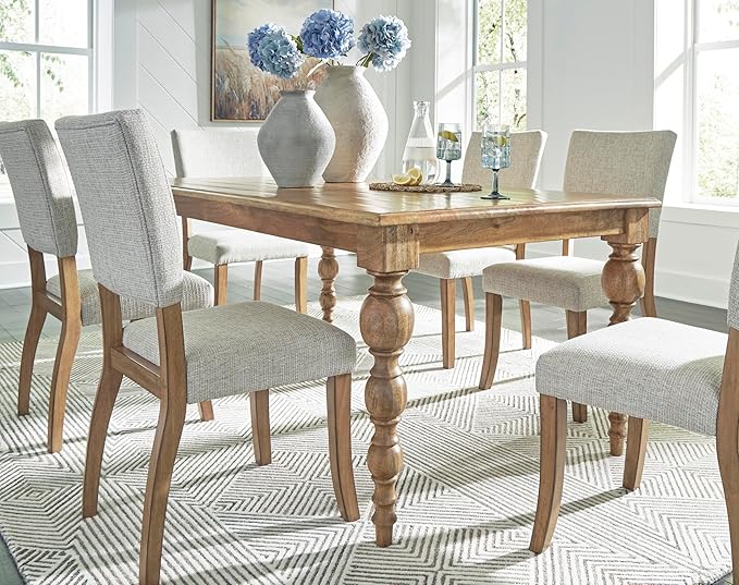 Signature Design by Ashley Rybergston Casual Dining Table with 4 Legs, Light Brown