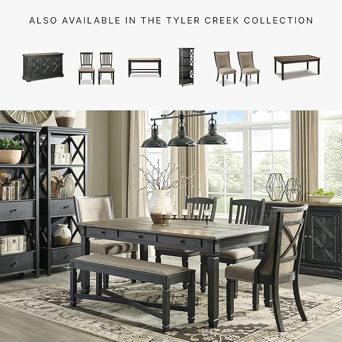 Signature Design by Ashley Tyler Creek 20" Dining Room Upholstered Chair, 2 Count, Antique Black