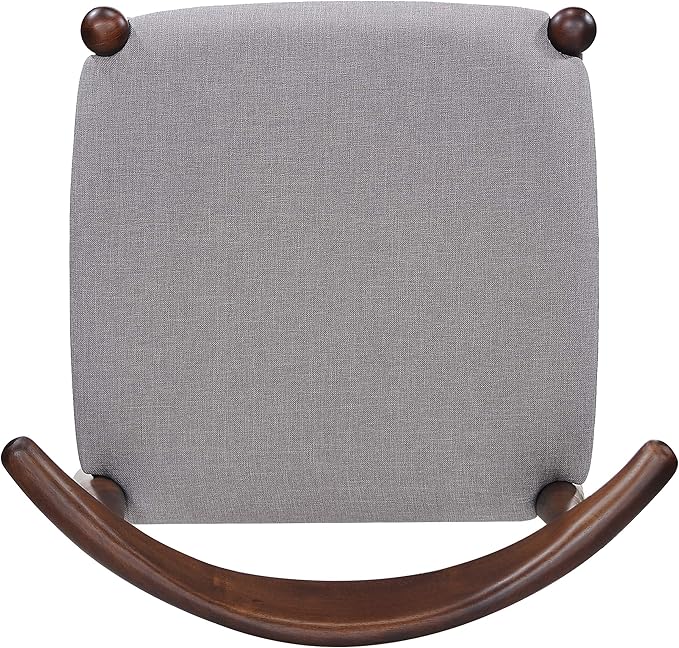 Christopher Knight Home Francie Fabric with Walnut Finish Dining Chairs, 2-Pcs Set, Light Grey / Walnut